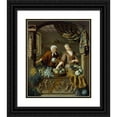 thumbnail image 1 of Willem Van Mieris 20x24 Black Ornate Framed Double Matted Museum Art Print Titled: The Greengrocer (1731), 1 of 5