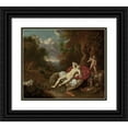 thumbnail image 1 of Willem Van Mieris 23x20 Black Ornate Framed Double Matted Museum Art Print Titled: Sleeping Venus (1725), 1 of 5