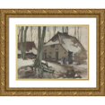 thumbnail image 1 of Willem Witsen 18x14 Gold Ornate Wood Frame and Double Matted Museum Art Print Titled - Woman for a House in a Snowy Forest (, 1870 - 1923), 1 of 4