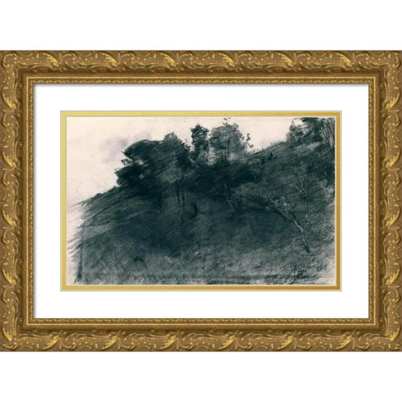 Willem Witsen 24x17 Gold Ornate Framed and Double Matted Museum Art Print Titled - Sketchbook with 38 Sheets (C. 1884 - C. 1887)