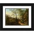 thumbnail image 1 of Willem de Heusch 14x11 Black Ornate Wood Framed Double Matted Museum Art Print Titled: Mountainous Landscape in Italy, 1 of 5