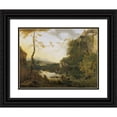 thumbnail image 1 of Willem de Heusch 18x15 Black Ornate Wood Framed Double Matted Museum Art Print Titled - Italian Landscape with a Pool (Late 17th Century), 1 of 5