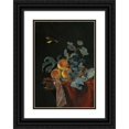 thumbnail image 1 of Willem van Aelst 11x14 Black Ornate Wood Framed Double Matted Museum Art Print Titled: A Still Life with Peaches, Raspberries and Damsons on a Partially Covered Marble Ledge, a Bird Fly, 1 of 5