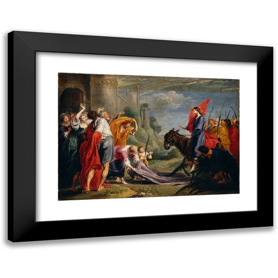 Willem van Herp 24x18 Black Modern Framed Museum Art Print Titled - The Entry into Jerusalem