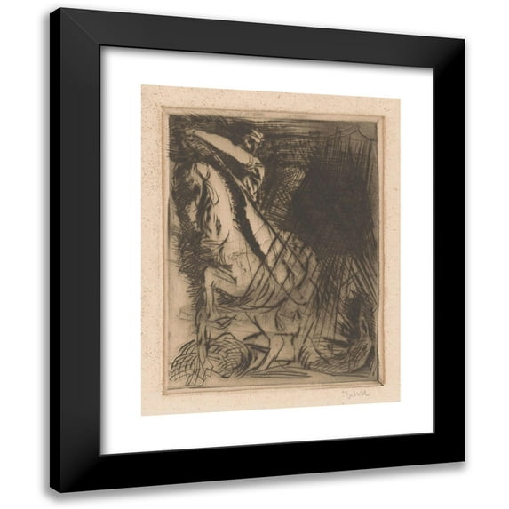 Willem van Konijnenburg 12x14 Black Modern Framed Museum Art Print Titled - Sint Joris and De Draak (1878 - 1943)
