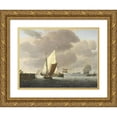 thumbnail image 1 of Willem van de Velde the Younger 18x15 Gold Ornate Wood Frame and Double Matted Museum Art Print Titled - Ships Near the Coast in Windy Weather (C. 1650 - C. 1707), 1 of 4