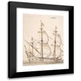 thumbnail image 1 of Willem van de Velde the Elder 19x24 Black Modern Framed Museum Art Print Titled - Old Ship Model (17th Century), 1 of 5