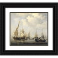 thumbnail image 1 of Willem van de Velde the Younger 14x12 Black Ornate Wood Framed Double Matted Museum Art Print Titled: A Calm at Sea (1650 - 1707), 1 of 5