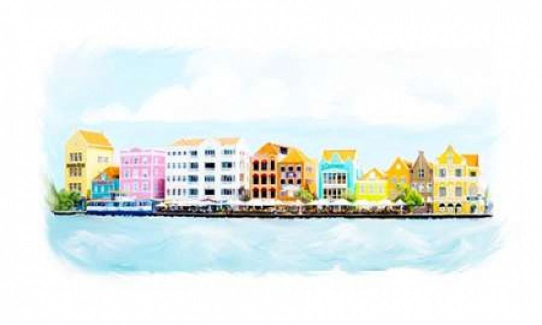 Willemstad Curacao Skyline Canvas Art - Ramona Murdock (24 x 36)