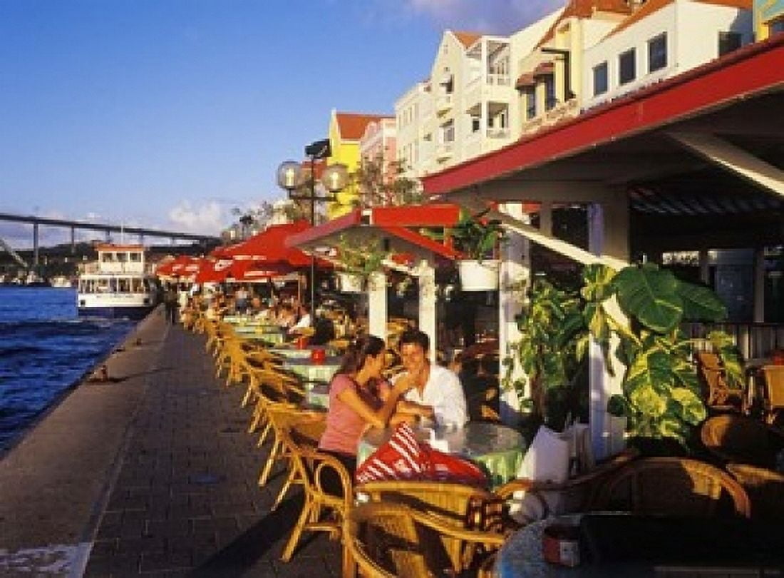 Willemstad Waterfront Curacao Caribbean Canvas Art - Greg Johnston DanitaDelimont (24 x 18)
