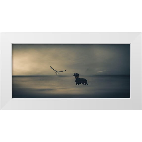 Willers, Heike 24x13 White Modern Wood Framed Museum Art Print Titled - Dreamer....Just A Little Dreamer.....