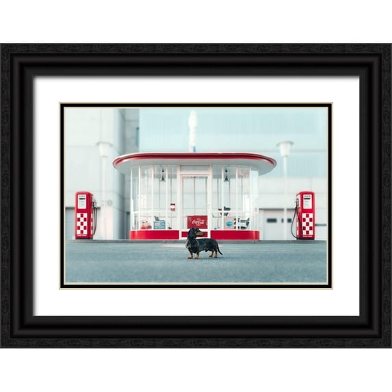Willers, Heike 32x23 Black Ornate Wood Framed with Double Matting Museum Art Print Titled - Der Tankwart
