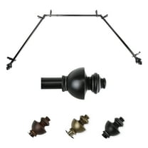 Willet 13/16" Bay Window curtain rod 20"-36", 38"-72" - Black
