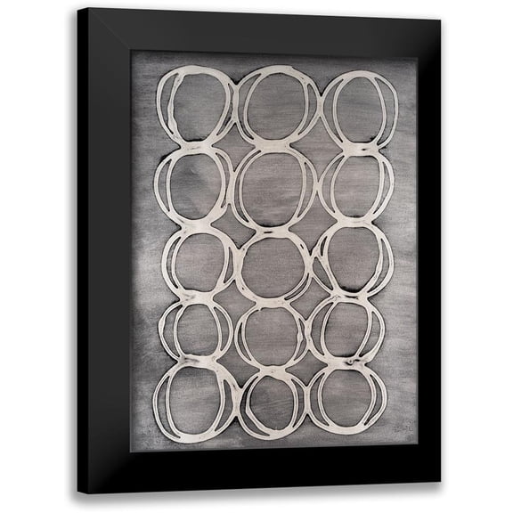Willett, Michael 11x14 Black Modern Framed Museum Art Print Titled - Concentric Metallic in Pearl White