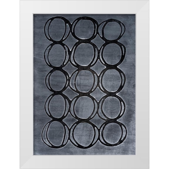 Willett, Michael 11x14 White Modern Wood Framed Museum Art Print Titled - Concentric Metallic in Black Pearl