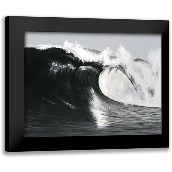 Willett, Michael 14x12 Black Modern Framed Museum Art Print Titled - Black And White Waves III