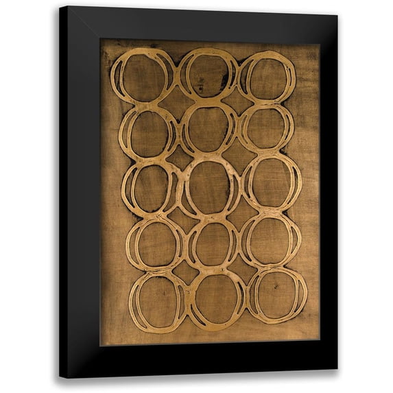 Willett, Michael 19x24 Black Modern Framed Museum Art Print Titled - Concentric Metallic in Gold