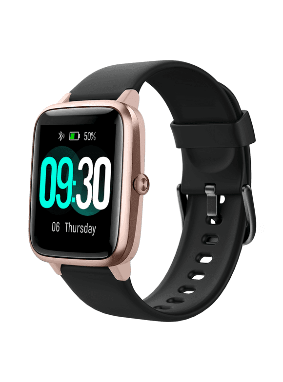 Willful Smart Watch for Women Men, Heart Rate & Sleep Tracker, Smart Wristwatch Compatible with iPhone and Android Phones, Black