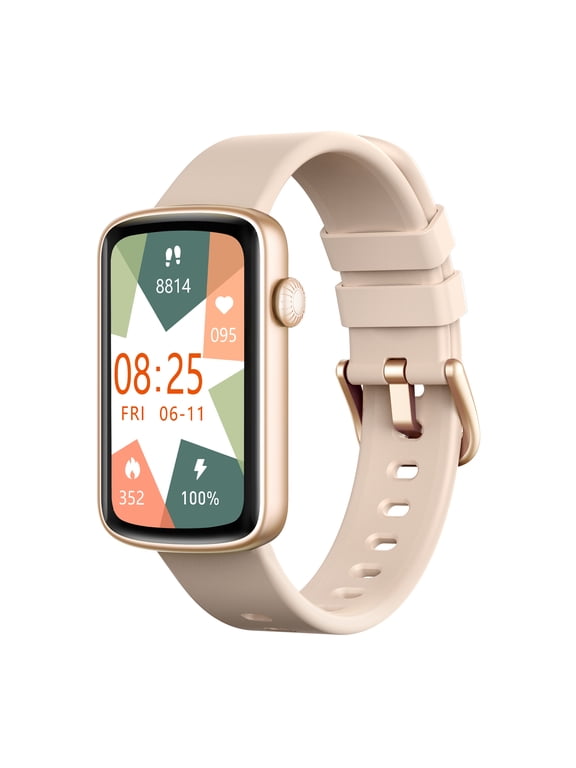 Smart Watches for Women Compatible with iPhone Android Phones, Women's Pedometer Waterproof, Pink