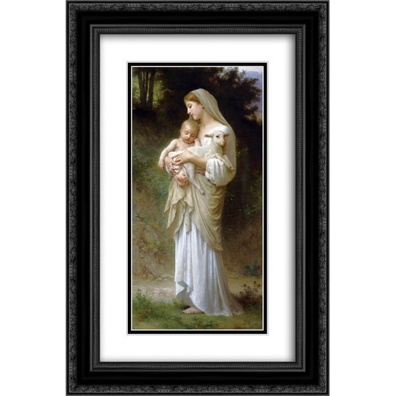 William Adolphe Bouguereau 2x Matted 16x24 Black Ornate Framed Art Print 'Innocence'