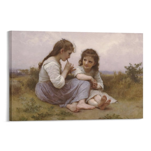 William_Adolphe Bouguereau Art A Childhood Idyll Print Photo Art Painting Canvas Poster Home Decorative Bedroom Modern Decor Posters Gifts 08x12inch(20x30cm)