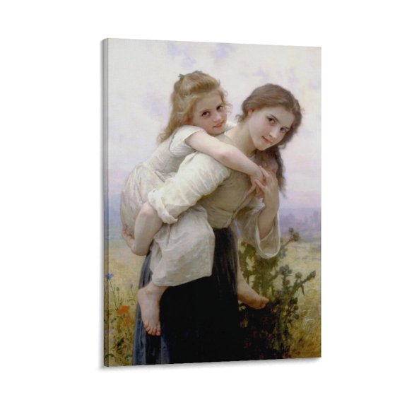 William Adolphe Bouguereau The Pleasant Burden 1895 Art Poster Home Decor Poster Wall Art Hanging Picture Print Bedroom Decorative Painting Posters Room Aesthetic 12x18inch(30x45cm)