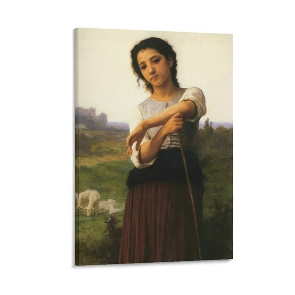 William Adolphe Bouguereau The Shepherdess Art Poster Posters Wall Art Painting Canvas Gift Living Room Prints Bedroom Decor Poster Artworks 20x30inch(50x75cm)