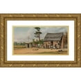thumbnail image 1 of William Aiken Walker 18x11 Gold Ornate Wood Frame and Double Matted Museum Art Print Titled - The Old Cabin, 1 of 4