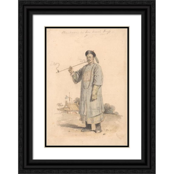 William Alexander 14x18 Black Ornate Wood Framed Double Matted Museum Art Print Titled - A Mandarin in His Court Dress