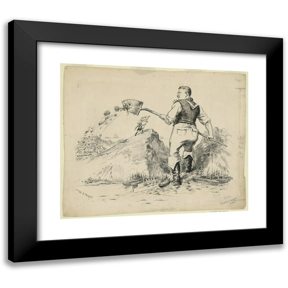 William Allen Rogers 14x12 Black Modern Framed Museum Art Print Titled - The First Spadeful (1903)