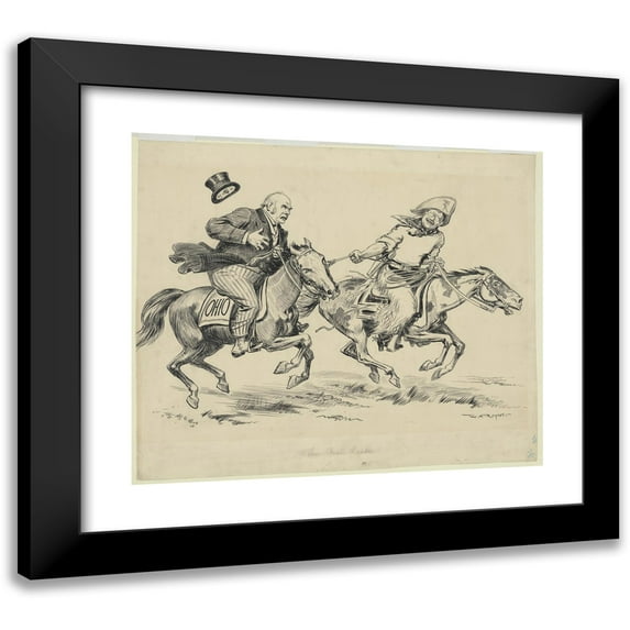 William Allen Rogers 14x12 Black Modern Framed Museum Art Print Titled - The Real Leader (1900-1912)