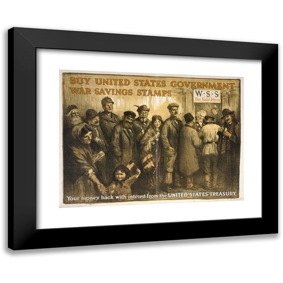 William Balfour Ker 14x11 Black Modern Framed Museum Art Print Titled - Buy United States Government War Savings Stamps Your Money Back with Interest from the United States Treasury (1917)