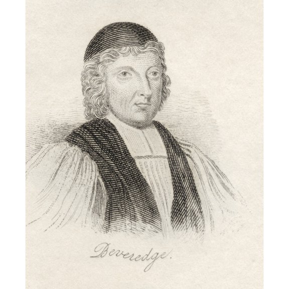 William Beveridge 1637-1708 Bishop Of St Asaph From The Book Crabbs Historical Dictionary Published 1825 Print