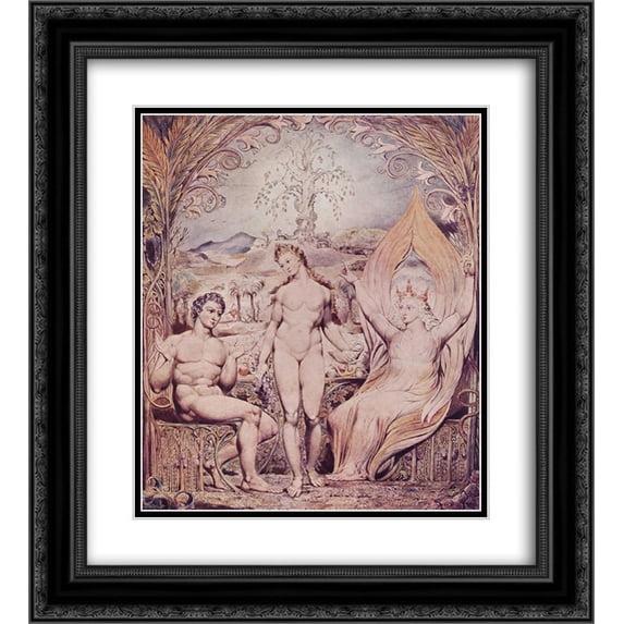 William Blake 2x Matted 20x24 Black Ornate Framed Art Print 'ArchangeláRaphaeláwitháAdamáandáEve'