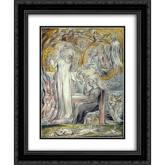 William Blake 2x Matted 20x24 Black Ornate Framed Art Print 'The Spirit of Plato'