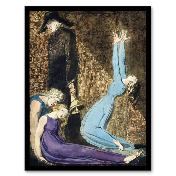 William Blake Supine Woman Man With Bell A Prophecy Painting Framed Art Print A4