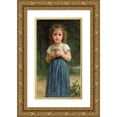 thumbnail image 1 of William Bouguereau 10x14 Gold Ornate Wood Frame and Double Matted Museum Art Print Titled - Little Girl Holding Apples in Her Hands (1895), 1 of 4