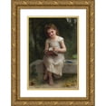 thumbnail image 1 of William Bouguereau 11x14 Gold Ornate Wood Frame and Double Matted Museum Art Print Titled - La Liseuse (1895), 1 of 4