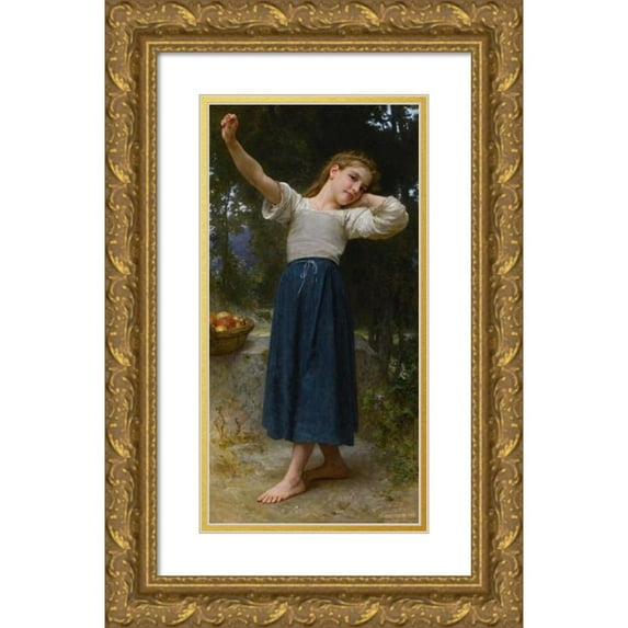 William Bouguereau 14x24 Gold Ornate Framed and Double Matted Museum Art Print Titled - La Landeur (1901)