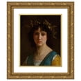 thumbnail image 1 of William Bouguereau 15x18 Gold Ornate Wood Frame and Double Matted Museum Art Print Titled - Italian Head with a Laurel Wreath (Head of an Italian Girl with a Laurel Wreath) (1872), 1 of 4