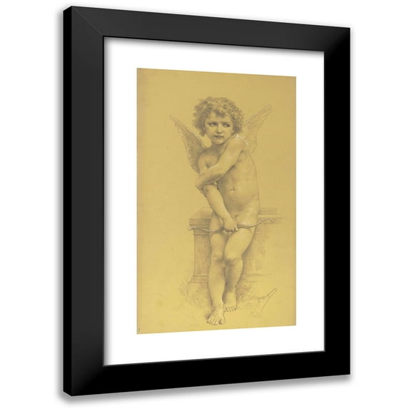 William Bouguereau 15x24 Black Modern Framed Museum Art Print Titled - Cupid and His Bow