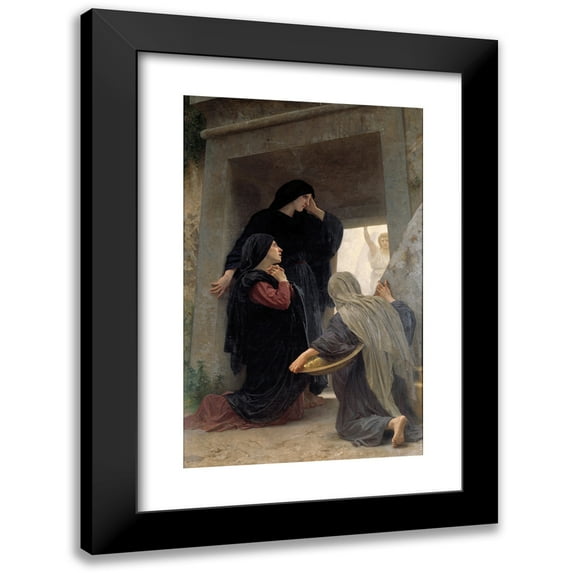 William Bouguereau 16x24 Black Modern Framed Museum Art Print Titled - The Three Marys at the Tomb (1876)