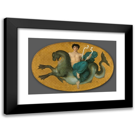 William Bouguereau 18x13 Black Modern Framed Museum Art Print Titled - Arion on a Sea Horse (1855)