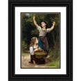 thumbnail image 1 of William Bouguereau 18x24 Black Ornate Framed Double Matted Museum Art Print Titled: Harvesting of Hazelnuts (1883), 1 of 5