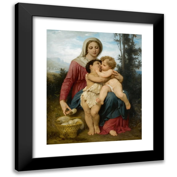 William Bouguereau 20x24 Black Modern Framed Museum Art Print Titled - Sainte Famille (The Holy Family) (1863)