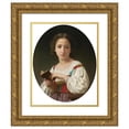 thumbnail image 1 of William Bouguereau 20x24 Gold Ornate Framed and Double Matted Museum Art Print Titled - The Book of Hours (1867), 1 of 4