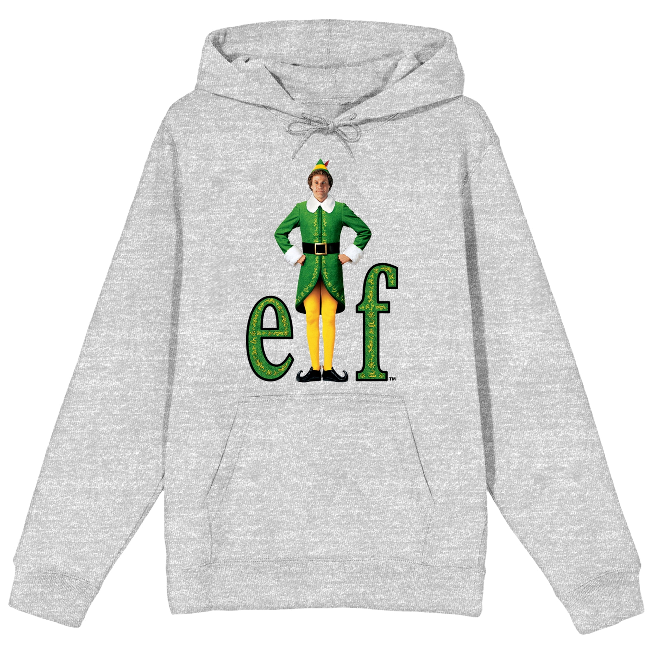 William Buddy Hobbs Elf Movie Men s Athletic Heather Hoodie 3XL Walmart