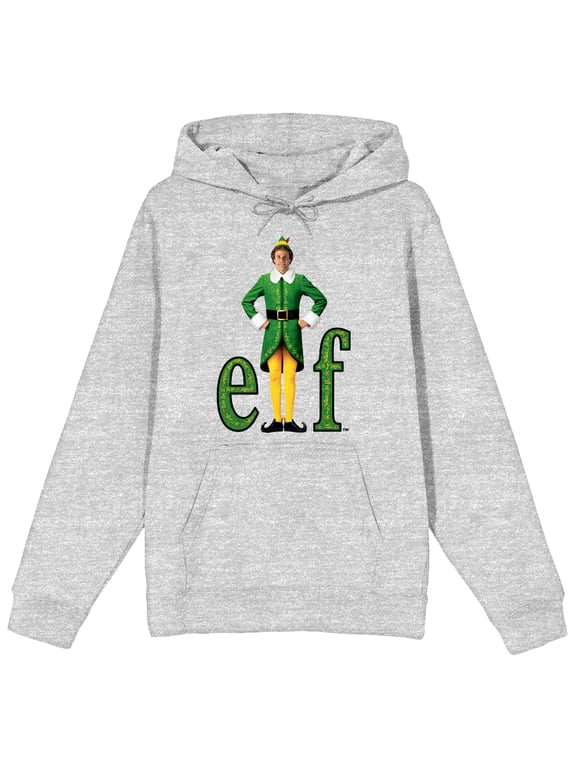 William Buddy Hobbs Elf Movie Men's Athletic Heather Hoodie-Large