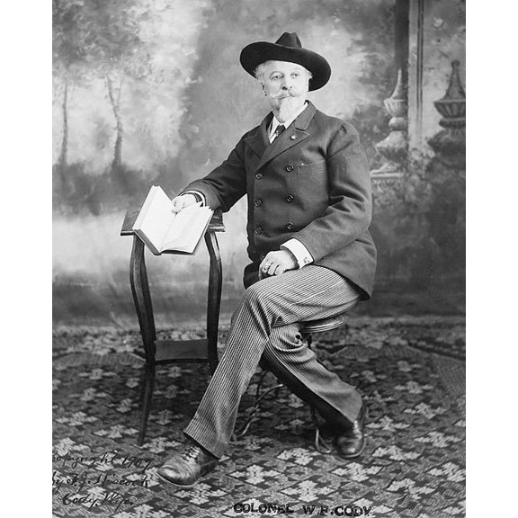 William 'Buffalo Bill' Cody Portrait 1907 - 12x18 Inch Laminated Aviation Poster - Stunning Detail and Bold Colors