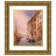 thumbnail image 1 of William Callow 15x18 Gold Ornate Wood Frame and Double Matted Museum Art Print Titled - A Gondola on the Grand Canal, Venice (1866), 1 of 4